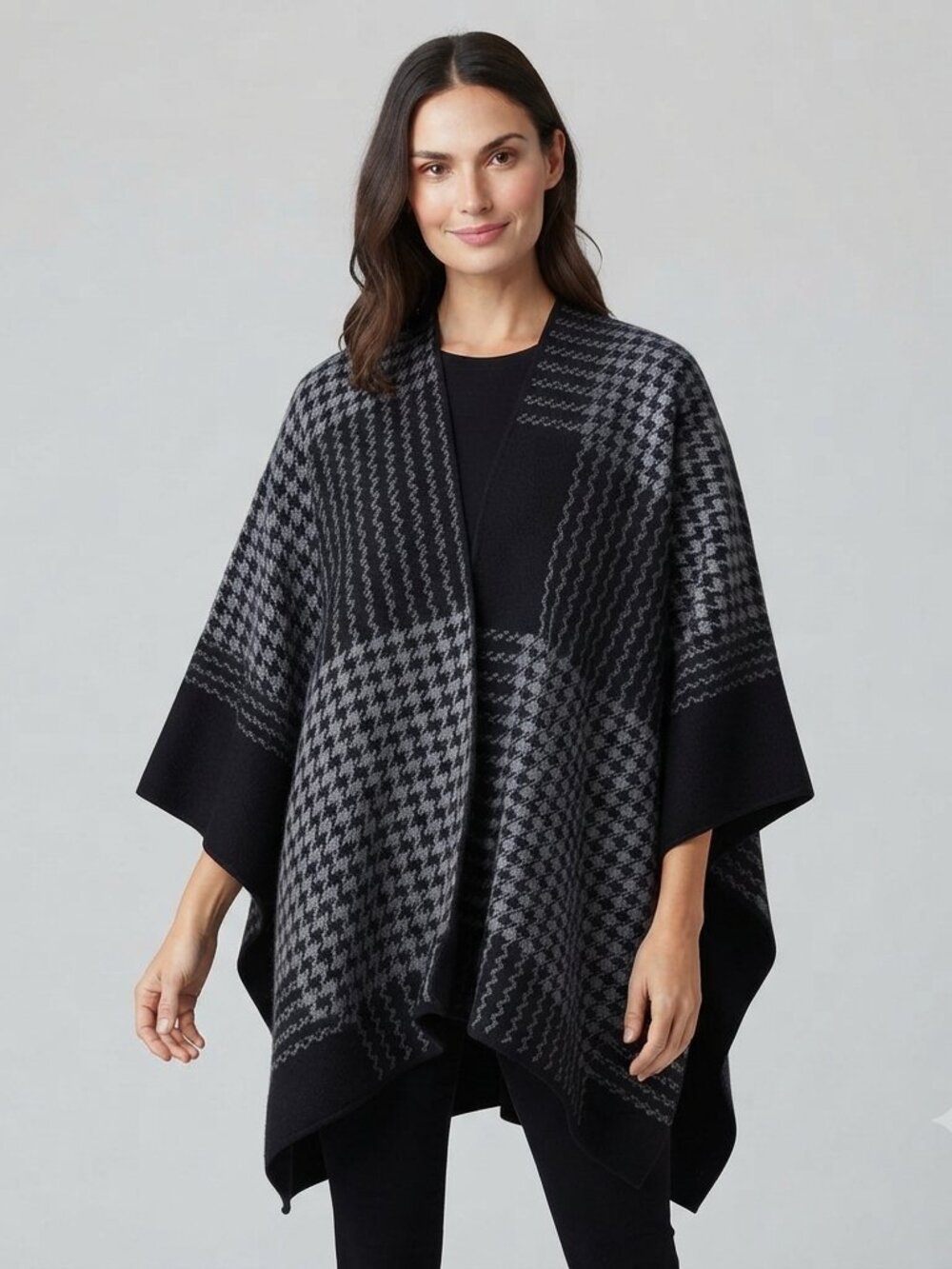 Cozy Reversible Wrap Cape Shawl NWOT